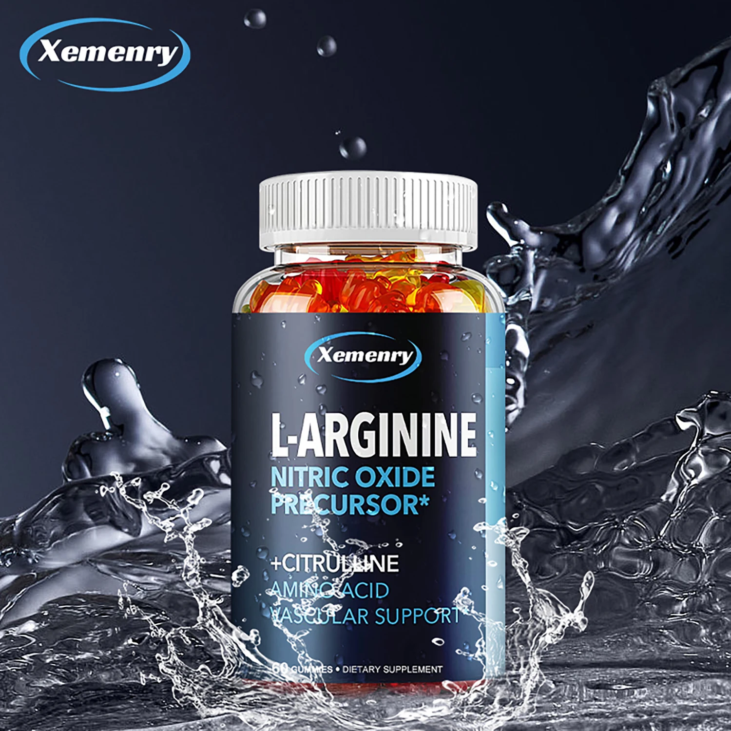 

L-Arginine Gummies - Enhance Athletic Performance, Endurance, Muscle, Improve Blood Circulation - 60 Gummies