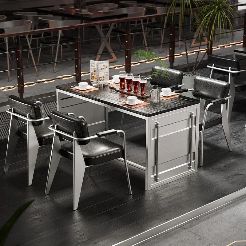 Scandinavian style dining bar tavern creative container tables and chairs cafe restaurant Internet celebrity retro iron art