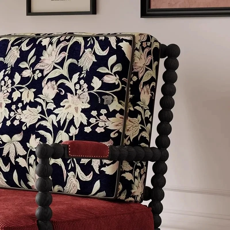 Французский светлый роскошный диван-кресло, антикварная гостиная, балкон, одноместное кресло из цельного дерева, современная спальня в стиле ретро