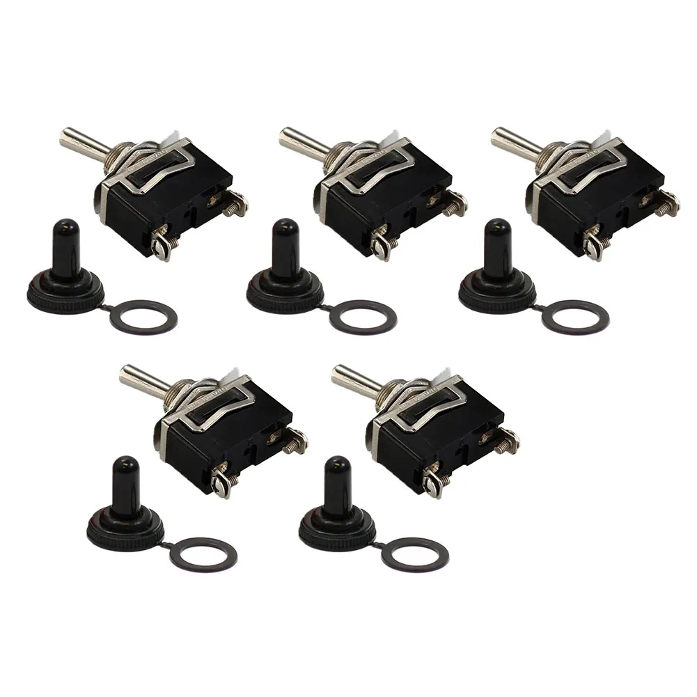 Heavily Built Pack Of Five Toggles Featuring A Water Resistant Design With A Maximum Voltage Rating Of Two Hundred Fifty Volts