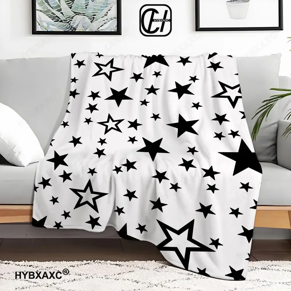 3D reflective glitter five-pointed star Throw  Blanket Aesthetic Art Flannel Blanket Portable Home Travel Camping Sofa Picnic Th