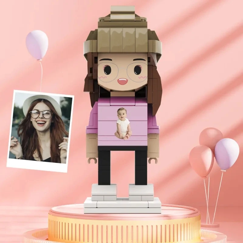 

Custom Brick Figures Personlized Photo Brick Figures Gifts for Her Granules Photo My Custom Brickfigures Building Blocks