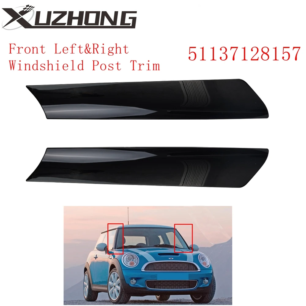 51137128157 Front Left&Right Driver Side Window Windshield A Pillar Trim Molding For Mini Cooper R50 R52 R53 Black Trim Cover