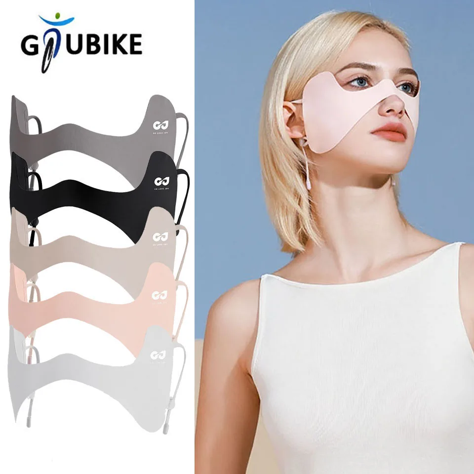 GTUBIKE 1PCS Summer Ice Silk Mask Sunscreen Face Scarf Solid Color Sunscreen Eye Patches Sunscreen Veil Face Cover Riding Mask