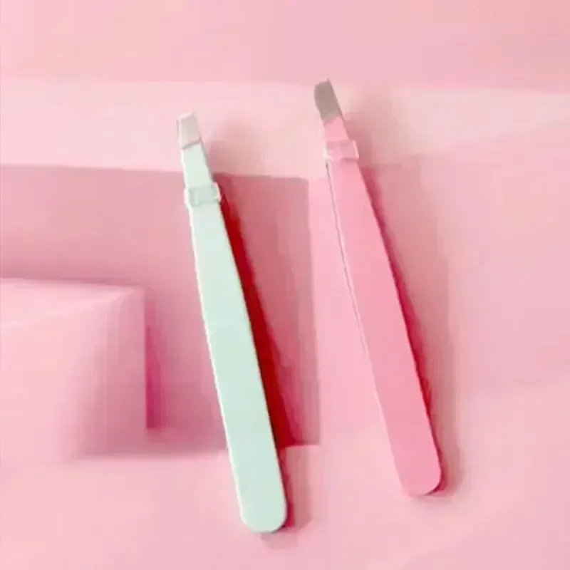 헤어 케이싱-페이셜 4개입 눈썹 족집게, 가죽 손잡이 스테인리스 스틸 눈썹 족집게, 모발, 잔해 및 인그로운 제거