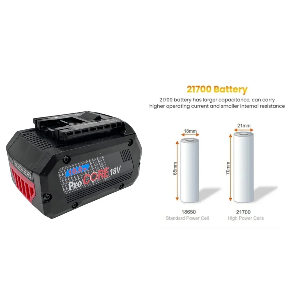 Brand new18v 10Ah ProCORE replacement battery, for Bosch 18V cordless tools BAT609 BAT618 GBA18V 21700 high power 5C power cell