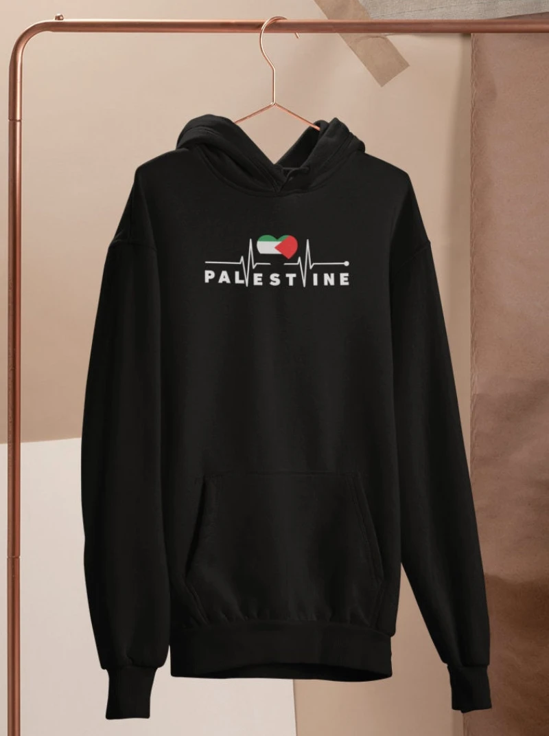 

Палестина Heartbeat Pulse Арабская толстовка с капюшоном Иерусалим Спасите Газею Палестина Lives Matter Исламский Ид Толстовка с арабской каллиграфией