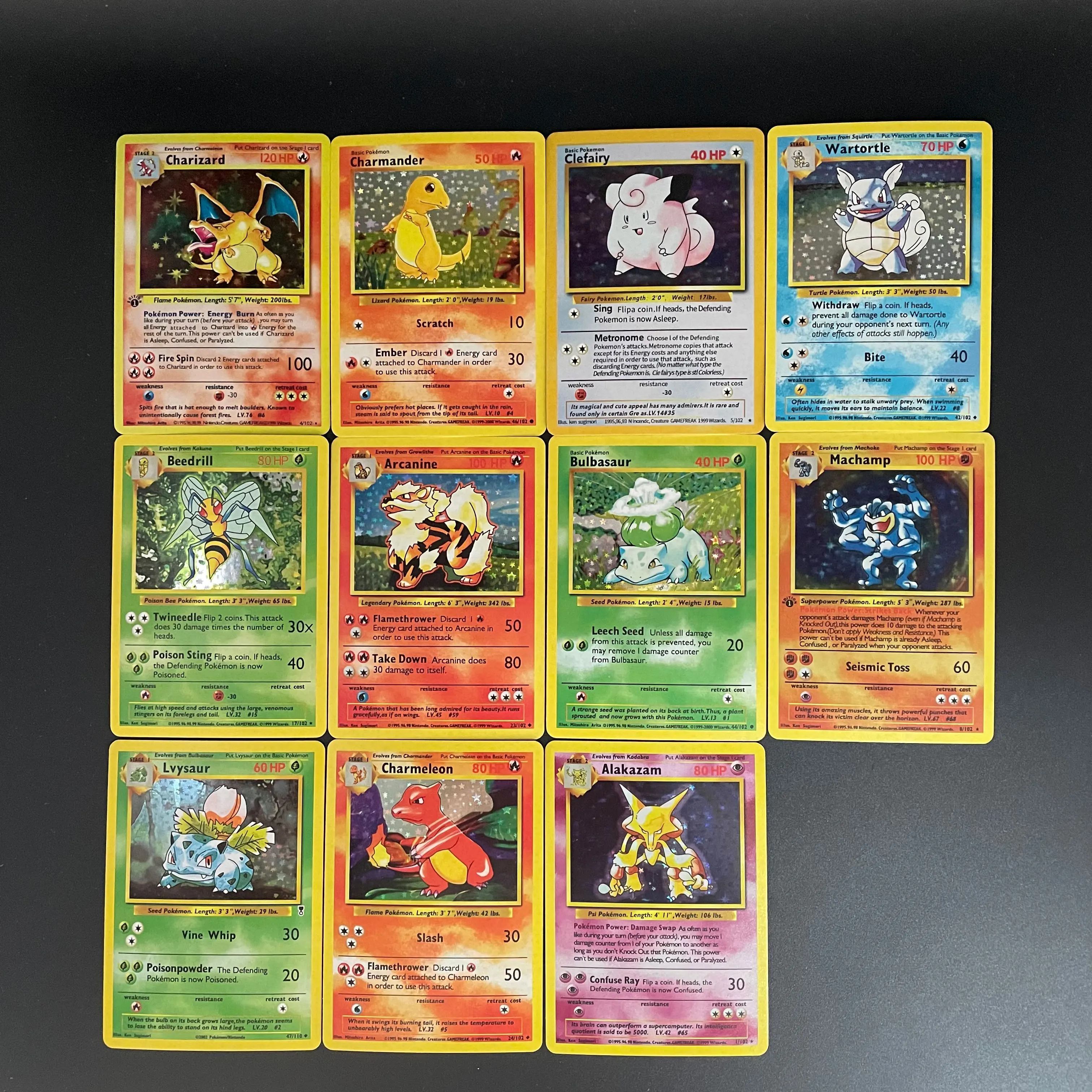 

Diy Ptcg English Version Tcg Classic Base Set Charizard Clefairy Bulbasaur Machamp Ivysaur Charmeleon Alakazam Collection Card