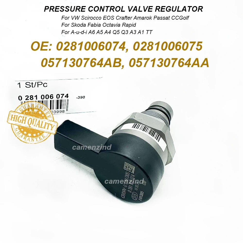 

0281006074 0281006075 DRV Common Rail Pressure Control Valve 057130764AB 057130764AA For Audii A3 A6 A5 A4 Q5 Q3 A1 TT