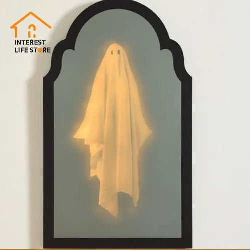 جديد حار هالوين الهولوغرام شبح مرآة ضوء الليل اكسسوارات المنزل مخيف هالوماس غرفة ديكور مرعب شبح لوازم الحفلات #2