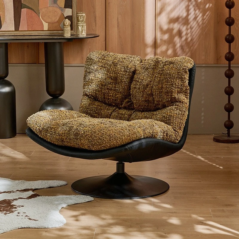 

Italian single sofa chair swivel living room lounge chair lazy light luxury modern simple balcony lounge chair