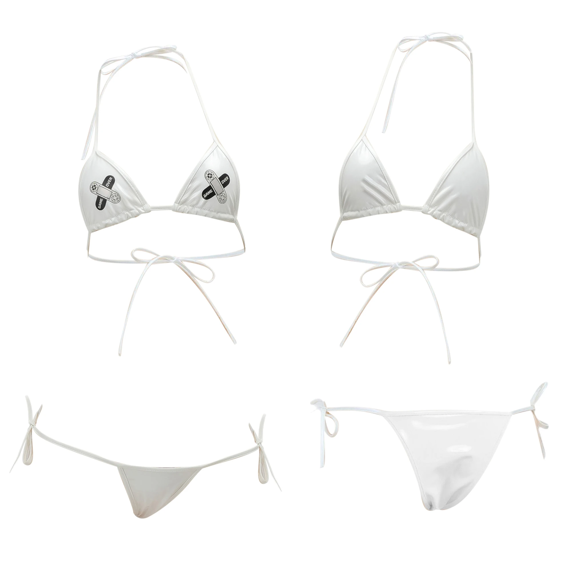 المرأة مثير بيكيني البرازيلي مجموعات الرسن مثلث حمّالة الصّدر مع البسيطة الدانتيل متابعة ثونغ ملخصات لحفلات حمام السباحة بحر ثوب السباحة #3