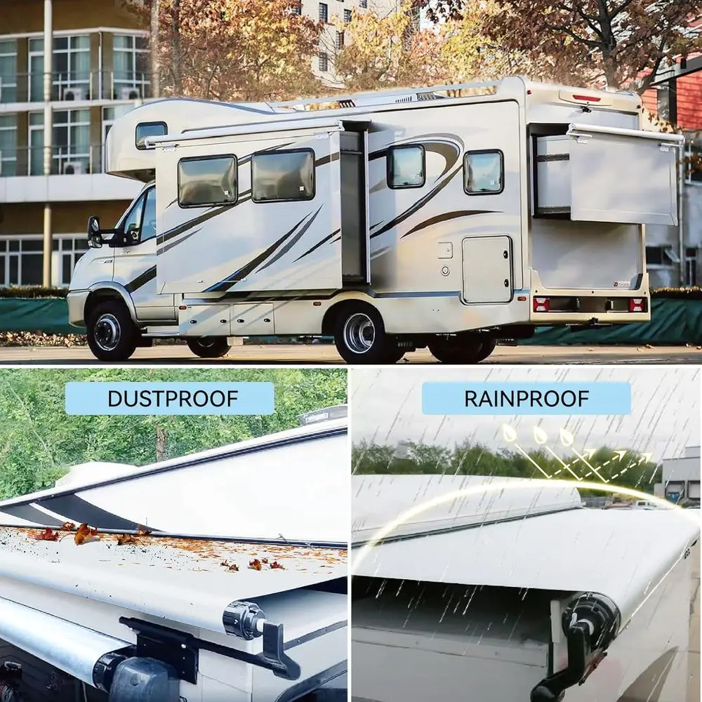 استبدال قماش المظلة المنزلق RV - مظلة علوية عالمية ومقاومة للطقس لمركبات الترفيهية ذات العجلات الخامسة والمنزل المتنقلة وغيرها