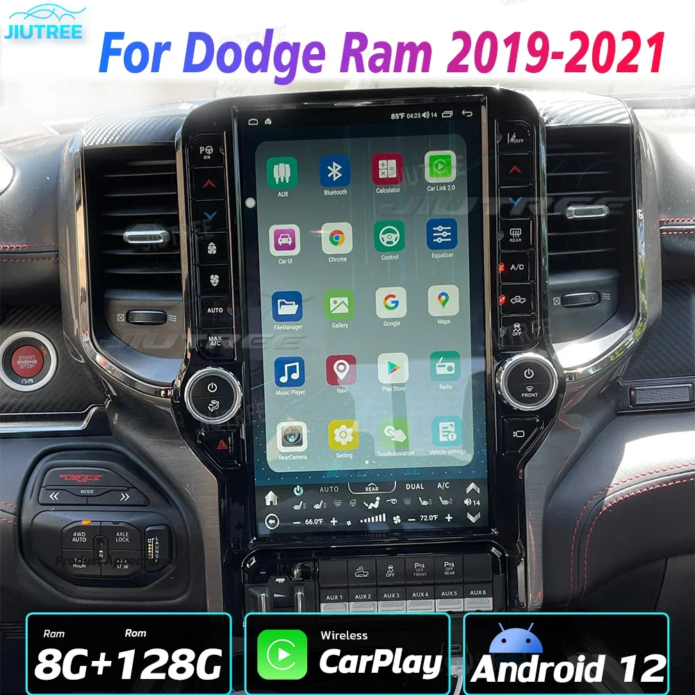 

Автомобильный радиоприемник Android 12, мультимедийный плеер для Dodge Ram 2019 2020 2021 2022, головное устройство Carplay с 360-навигацией Tesla на экране