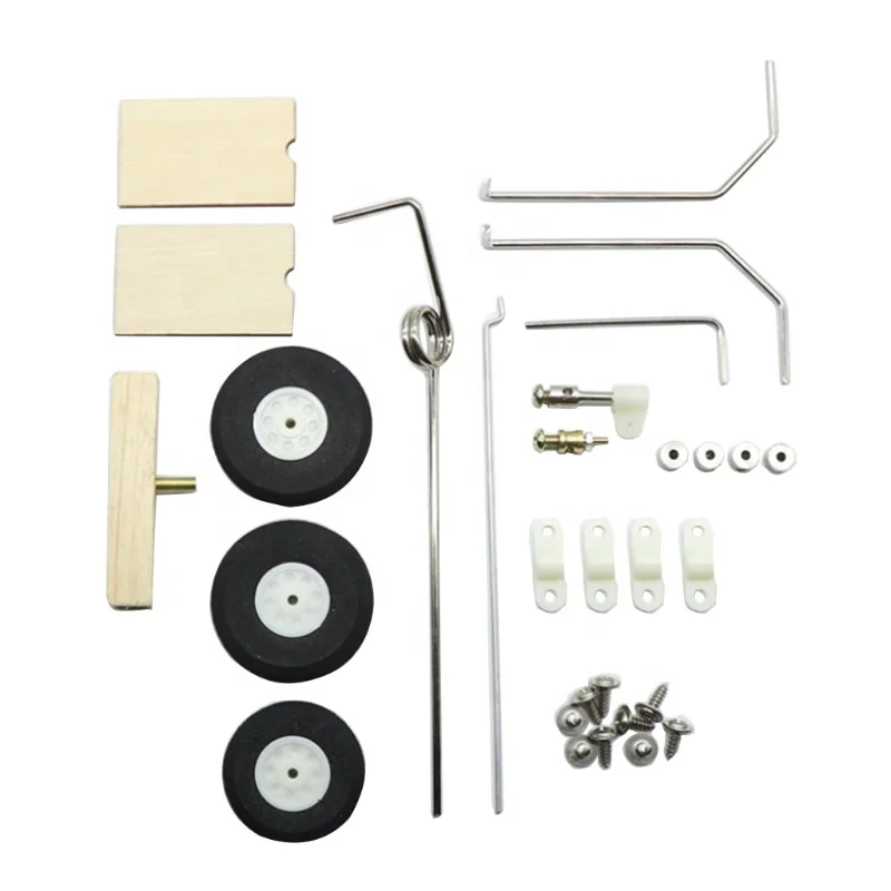 

10PCS SU27 Aircraft KT Board Metal Landing Gear With Front Wheel Steering For RC Fixed-wing Drone DIY Parts