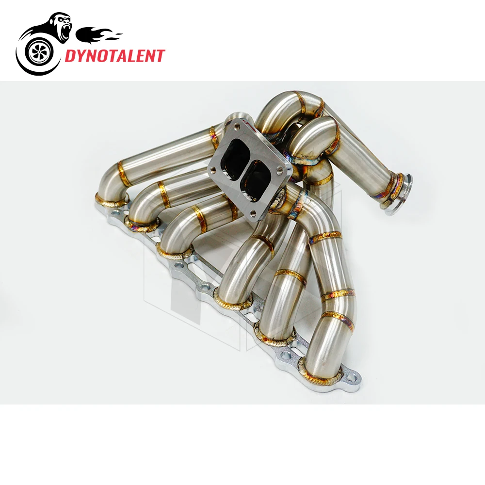 DYN RACING Turbo Manifold For Supra MK4 2JZGE 2JZ GE Brushed T4 Twin Manifold 3mm Steam Pipe SS304 With 50mm Wastegate Port