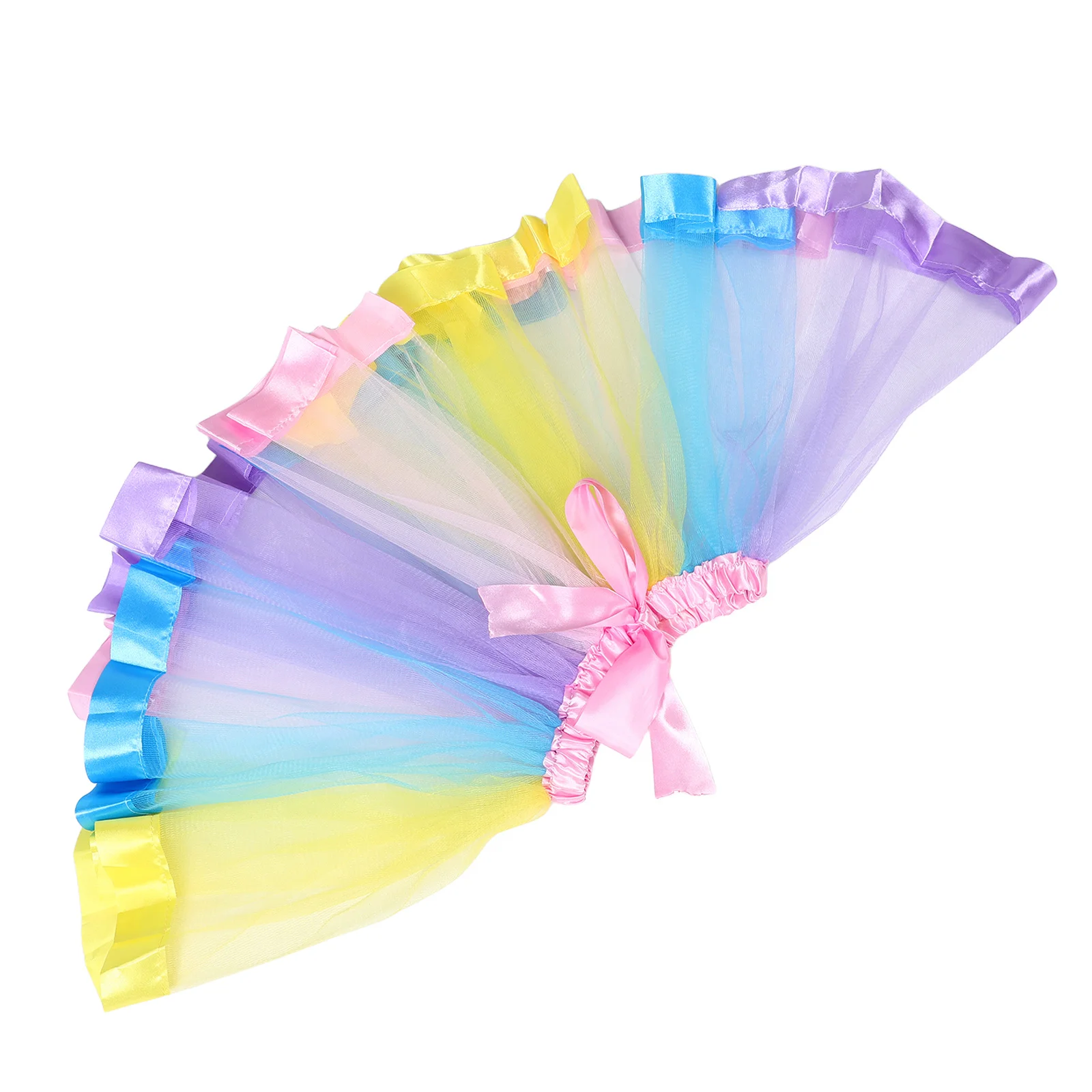 

Children Easter Tulle Skirt Princess Holiday Party Performance Colorful Tutu Skirt for Girls Multicolor Layered Ruffle
