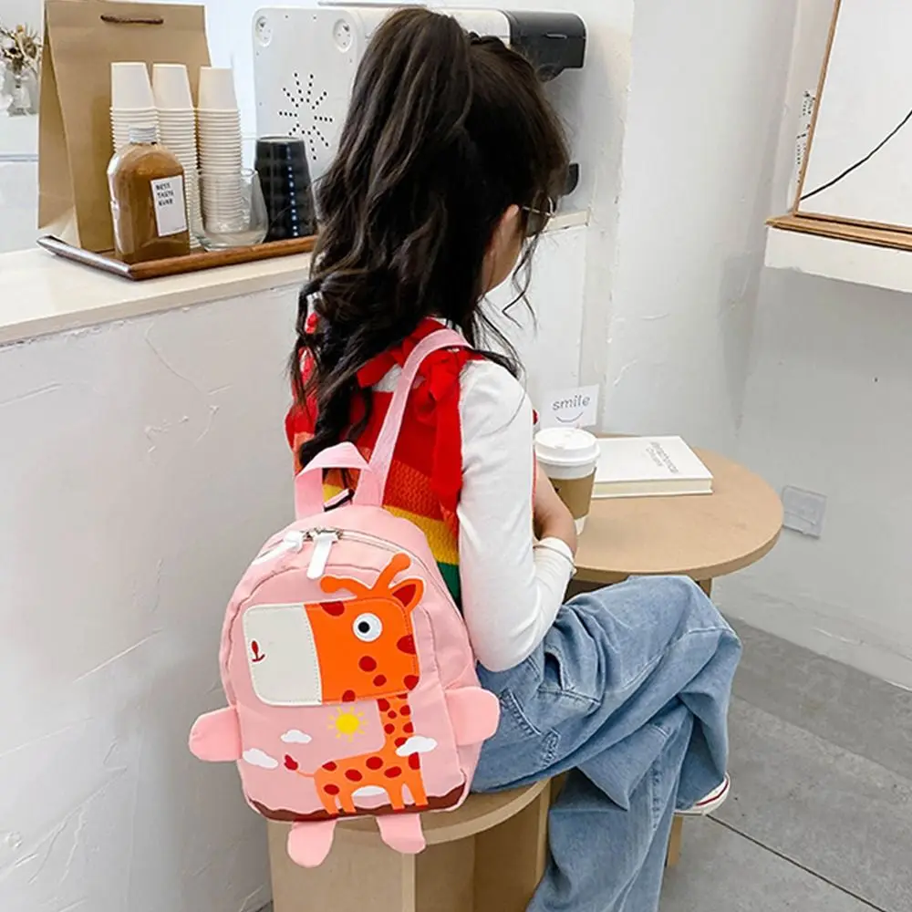 Mochila infantil anti-perdida com desenhos animados, girafa, bolsa de escola para crianças e bebês na moda, verão