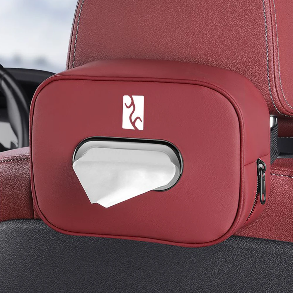 

For BYD U8 YangWang U8 U9 U7 2024 Leather Car Hanging Tissue box Armrest Portable seat back paper storage Tissue Accessories