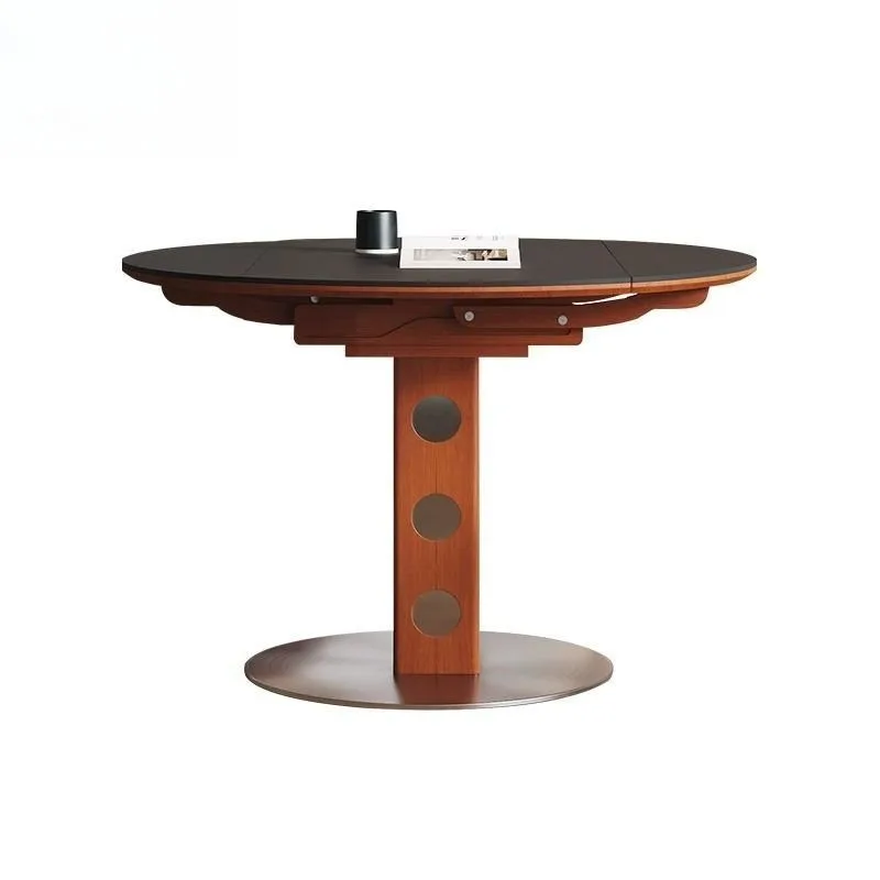 American Bauhaus Rock Sl Retrac Dining Solid Wood Folding Round Dining for Home Small Apartment