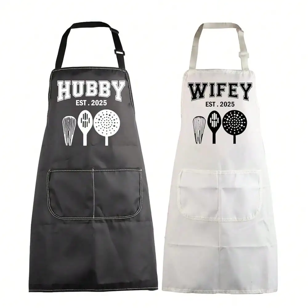 

Наборы фартуков для пар MBMSO Hubby Wifey CooFKing, фартуки для него и для нее, свадебный подарок для молодоженов, модель 2025 года, H