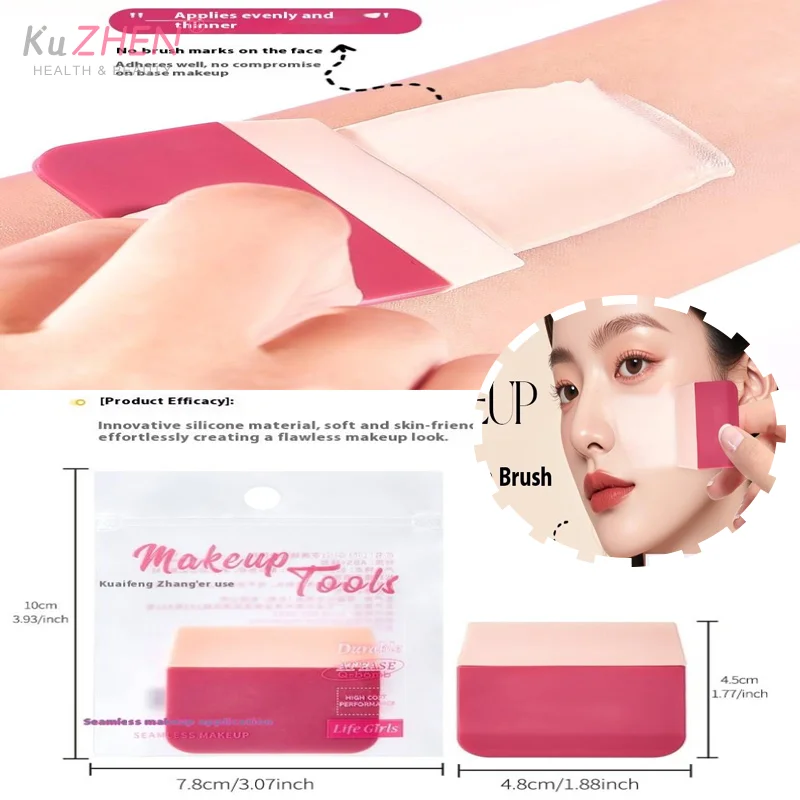 Escova de base de silicone sem rastros uniformidade impermeável antiderrapante aplicação de maquiagem delicada escova de base de silicone portátil