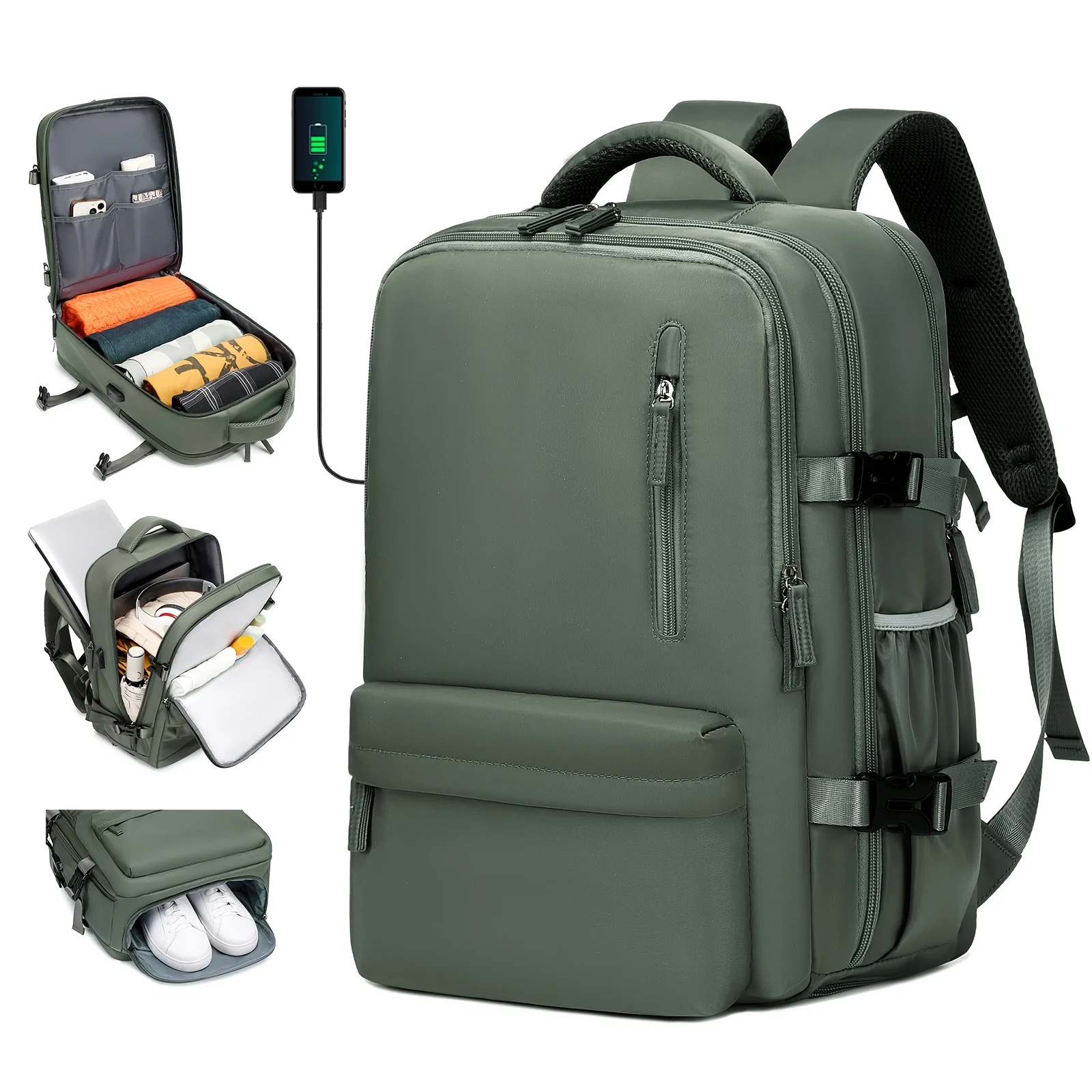

Men's travel backpack, waterproof laptop backpack, compartment with shoes, laptop carry-on backpack