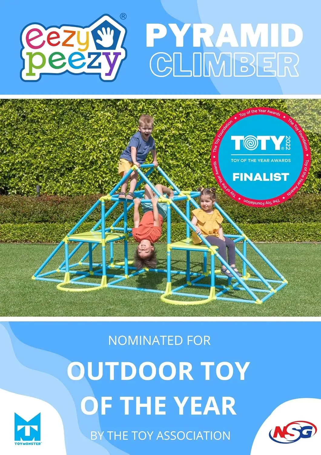 Peezy Mega Pyramid Monkey Bars Climbing Tower Active Outdoor Fun for Kids Ages 3 to 8 Years Old