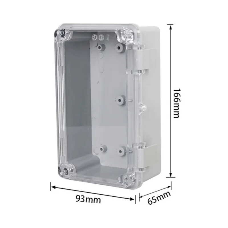 Waterproof Electrical Junction Box IP66 ABS Plastic Enclosure with Hinged Cover with Mounting Plate, Wall Brackets, Cable Glands