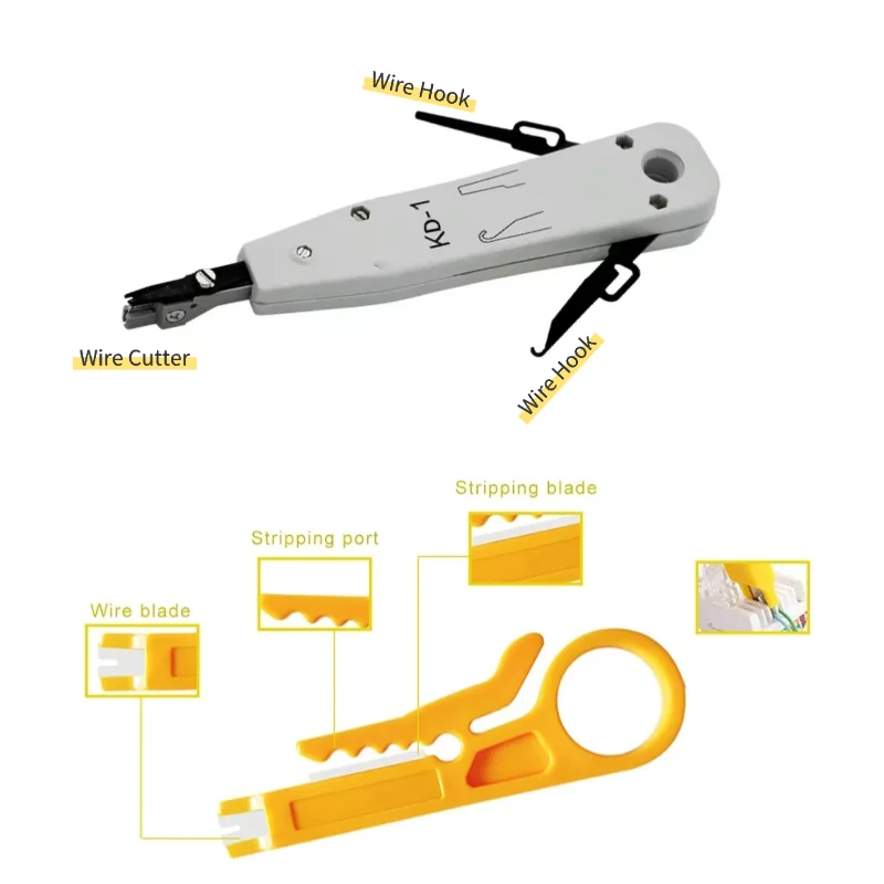 مجموعة أدوات العقص RJ45 لـ RJ11/RJ12/CAT5/CAT6/Cat5e مجموعة أدوات إصلاح الكمبيوتر المحلية