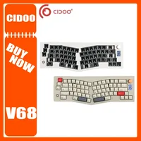 Cidoo V68 Alice Mechanical Keyboard Three Mode Aluminium Alloy Multifunctional Knob Wireless Gaming Keyboard RGB PC Gamer Gifts