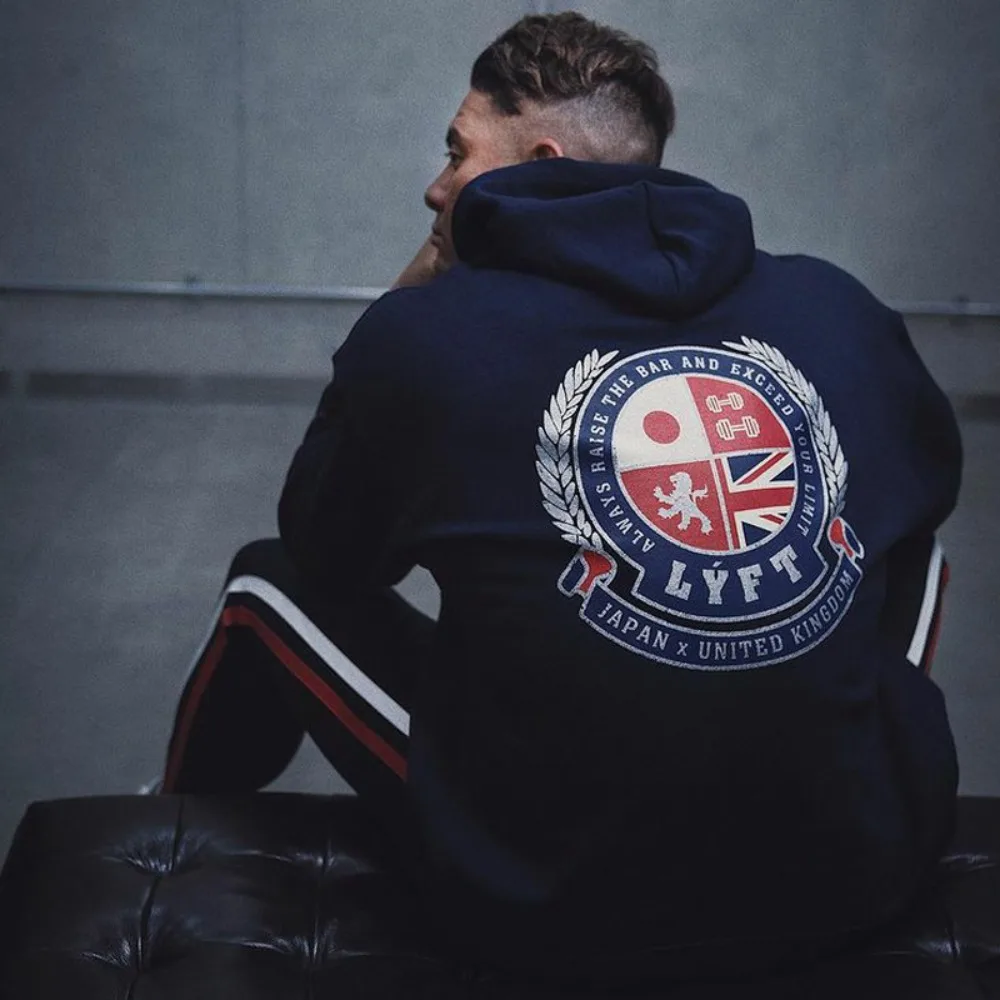 

2024 Hot Sale Muscle Weight Fitness Hoodie Men's Trendy Print Sports Hoodie Warm Plus Fleece Basketball Training Breathable Top