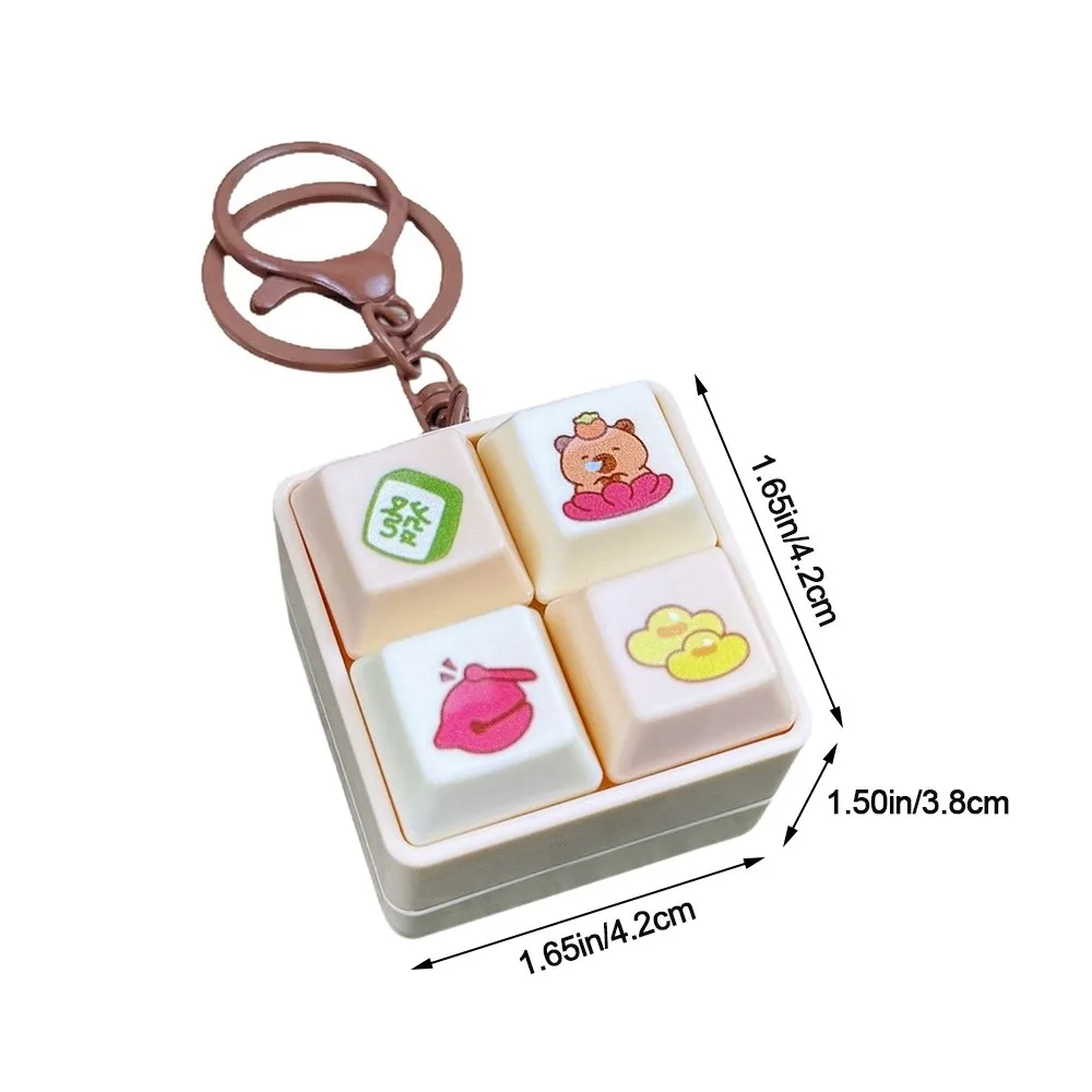 Nuevo llavero de dibujos animados Fidget, teclas con botón, llavero de música para apretar, pasa la hora, teclado DIY, juguete clicker