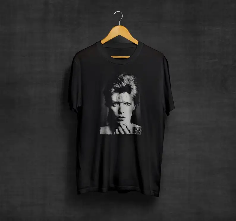 

Bowie Black T 80s Band s Glam Rockshirt