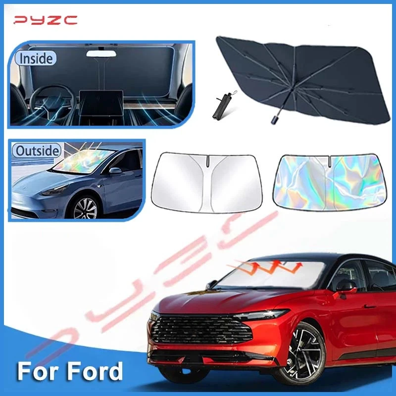 Car Sun Visor For Ford Mondeo Taurus 2022~2026 2023 2024 MK5 Auto Front Windshield Sunshade Heat Insulation Summer Accessories