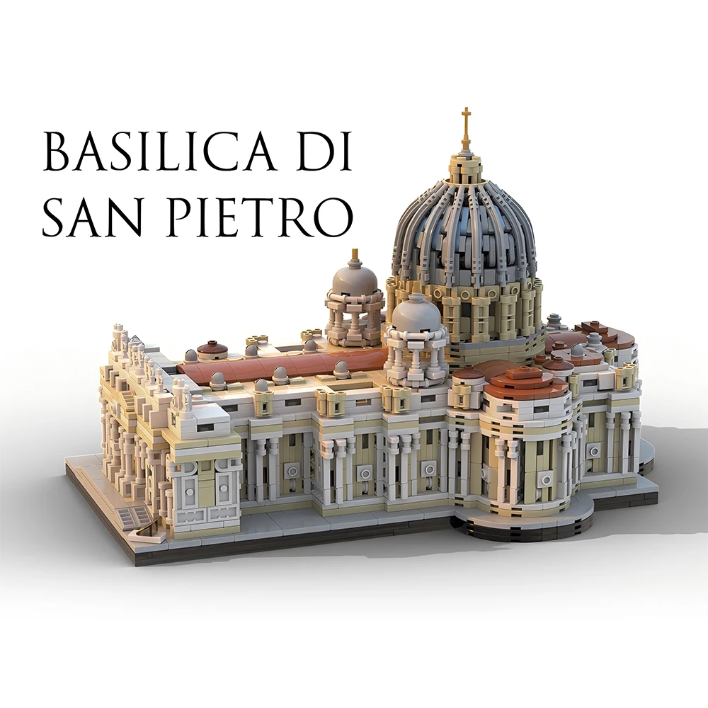New MOC Hot Selling Building St. Peter's Basilica Castle Building Blocks Square Expansion Pack House Collection DIY Toy Boy Gift