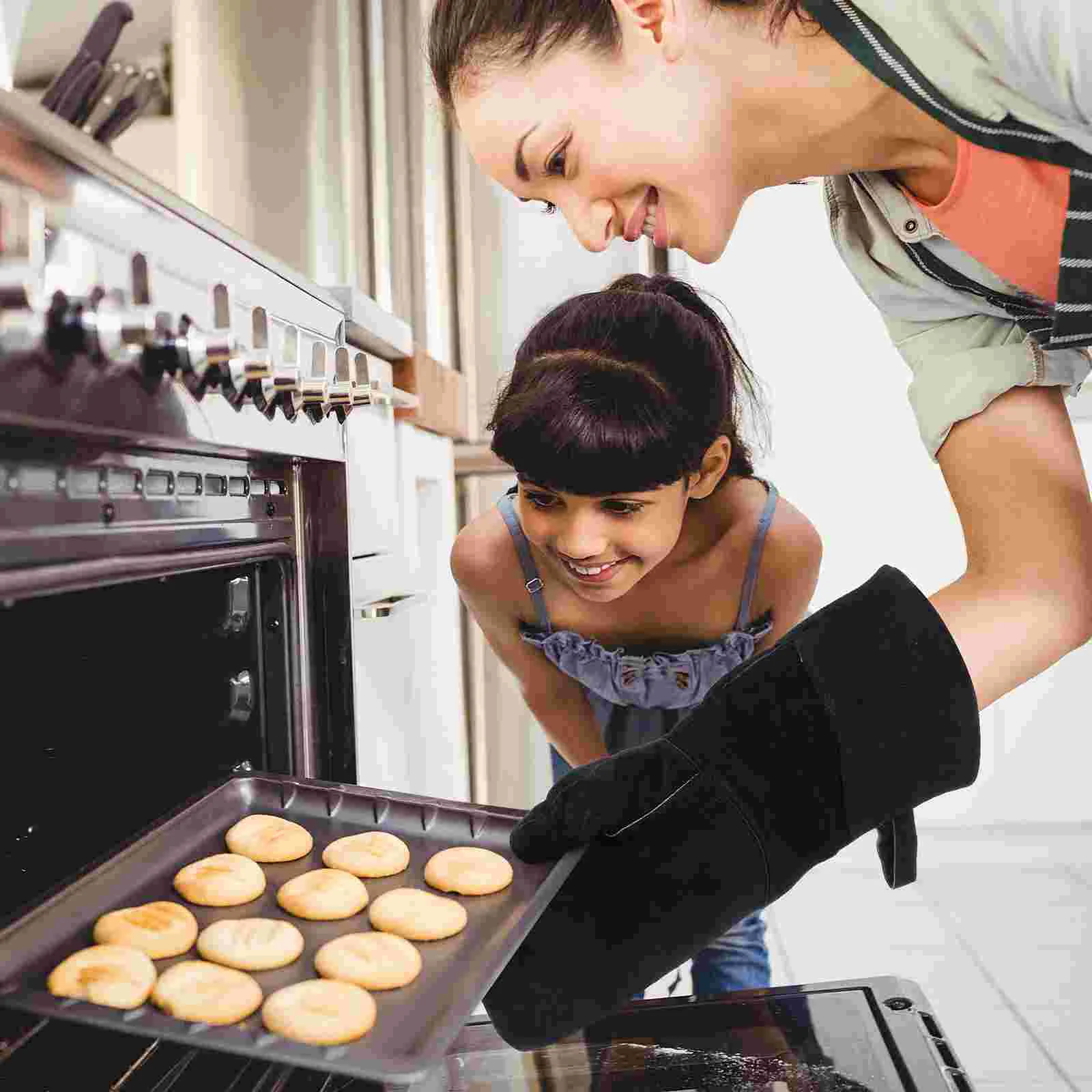 Schweißhandschuhe Backen Grill Brenner Zubehör Feuerbeständige Kamin Papa beheizte Fäustlinge