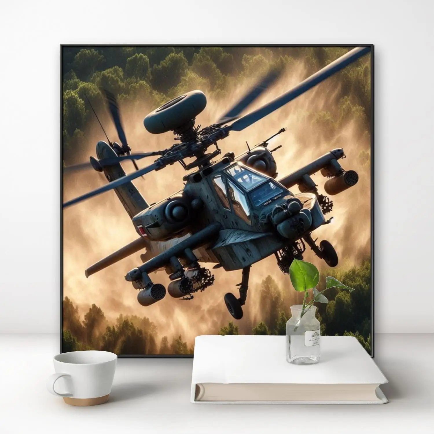 Combat Helicopter 5D Diamond Painting For Apache Aircraft Picture DIY Gem Embroidery Modern Room Wall Decor Military Fan Gifts