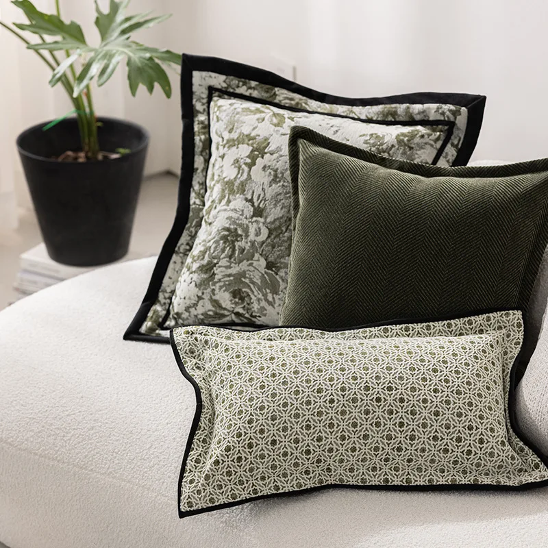 

Уникальная винтажная саржевая кромка, декоративная тканая осенняя наволочка для фермерского дома, текстурированная наволочка в стиле бохо для дивана, гостиной