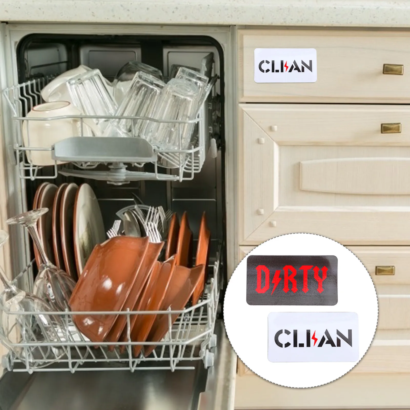 

Магнитный индикатор чистоты для посудомоечной машины, 1 шт., двусторонний, для холодильника, духовки, стиральной машины, с простой системой переворачивания