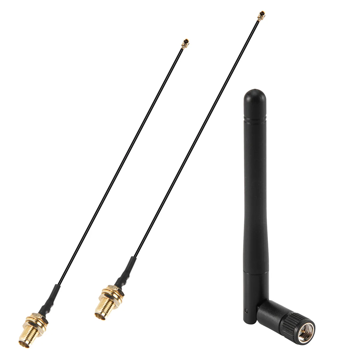 

2PCS/Lot 2.4GHz 3DBi WiFi 2.4G Antenna Aerial RP-SMA Male Wireless Router+PCI U.FL IPX to RP SMA Male Pigtail Cable