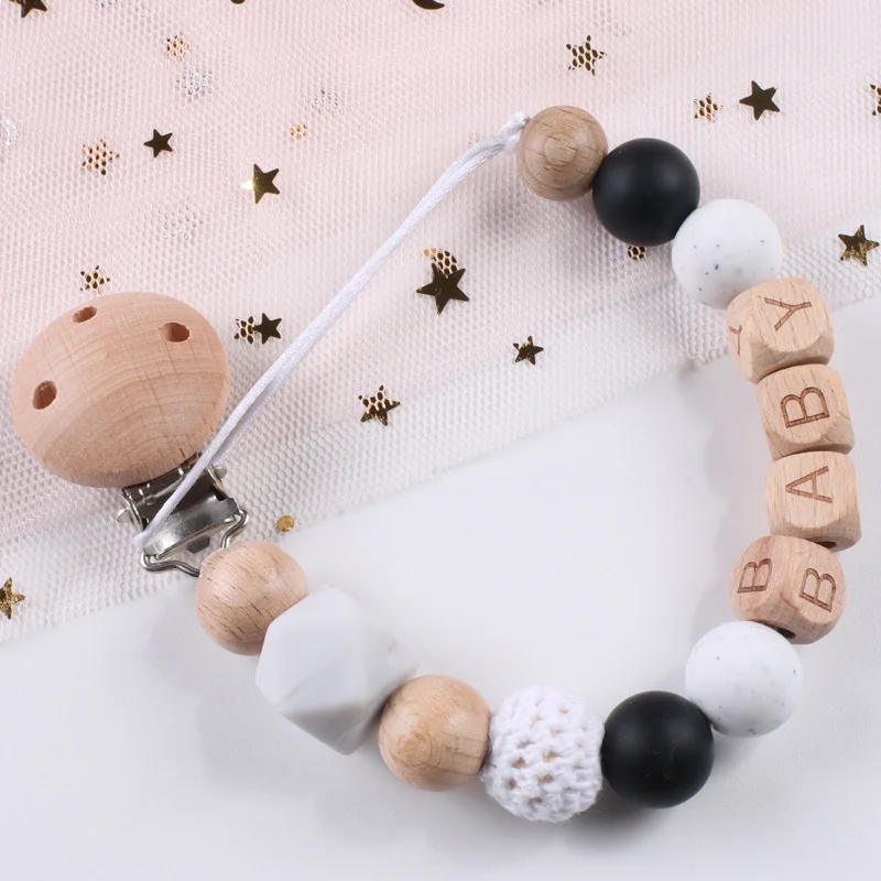 Baby Pacifier Clips Personalized Name Teethers Toys Dummy Nipples Holder Clip Chain Babies Accessories Newborn Gifts Custom 2023