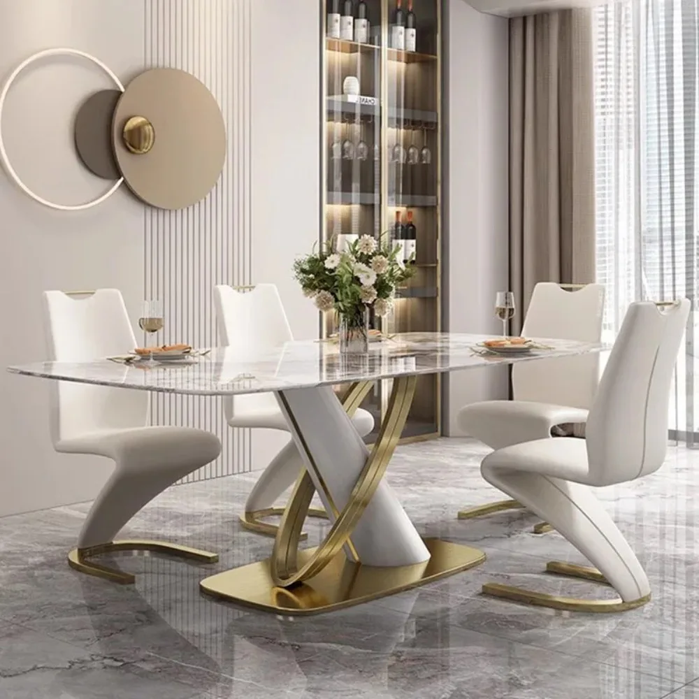 rectangle rock slab Dining Table Household Coffee Center Living Room Restaurant Dining Table Reception Mesa De Cozinha Furniture