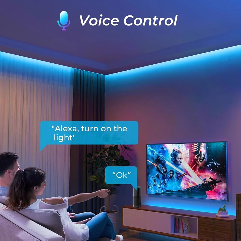 5M 10M 20M Tuya WiFi COB RGB+CCT LED Strip 24V Coloful Dimmable Room Ceiling Party Light Decor RF Remote Control Fr Alexa Google