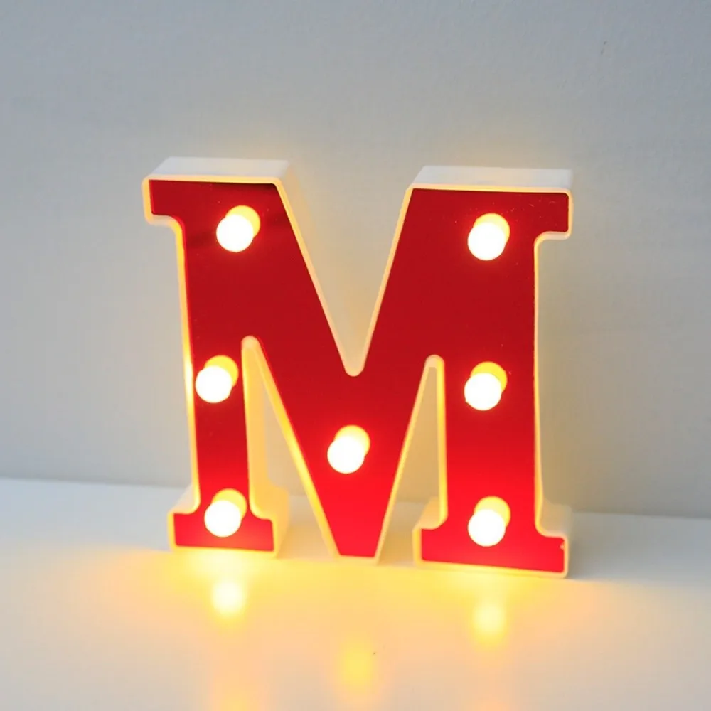 16cm Size LED Light Letters Red White Color Luminous Design Alphabet Lamp 26 English Letters LED Light LED Letter Night Light