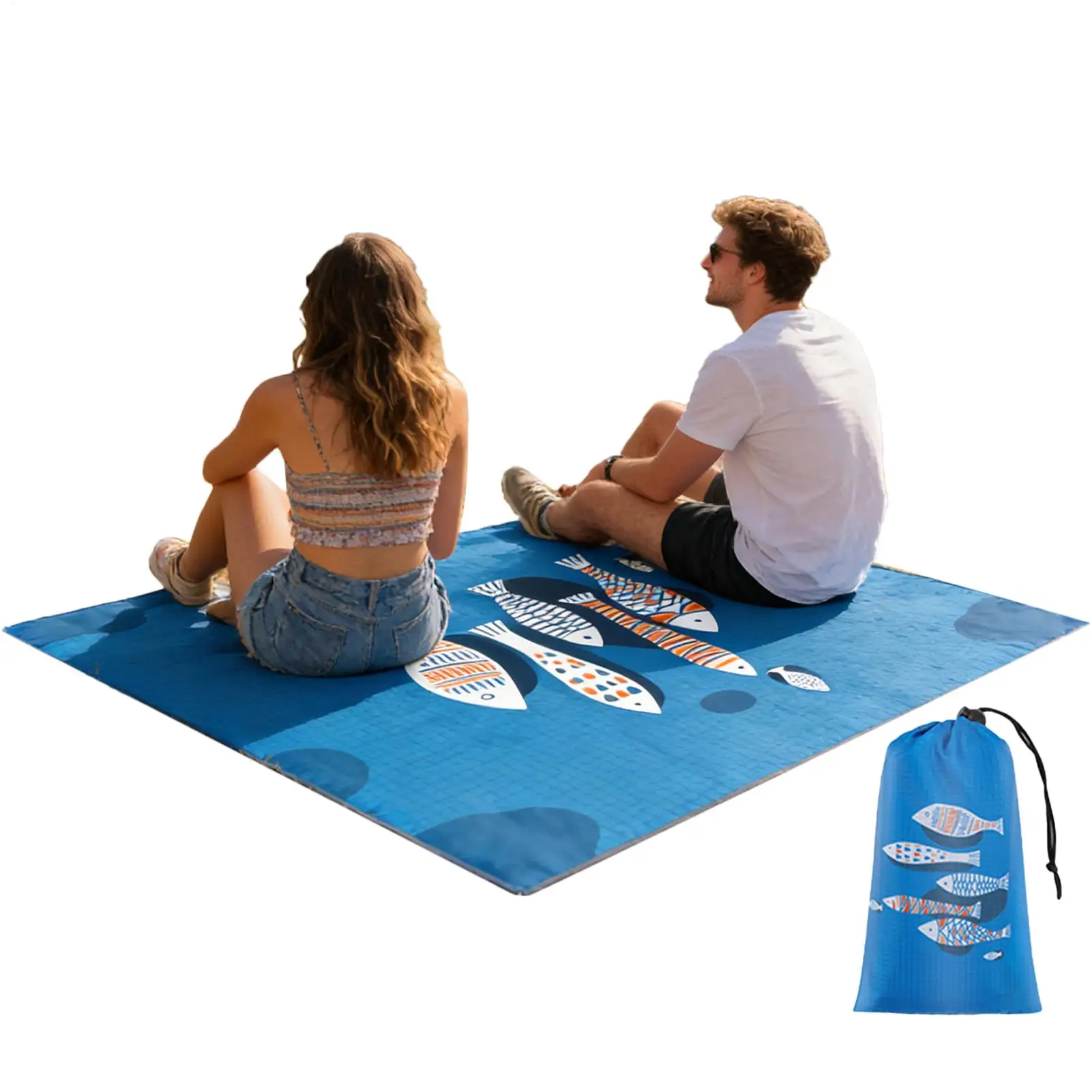 

Large Beach Blanket 4.6x6.5 Ft Portable Foldable Large Beach Blanket Waterproof Sandproof For Outdoor Patio Camping Hiking