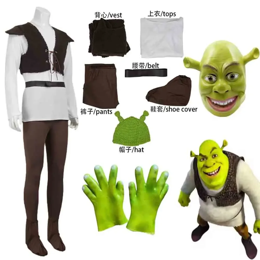 Monster  Halloween costume Mens Costume Full Set Halloween Carnival Outfits Cosplay Halloween Party Easter Glove mask