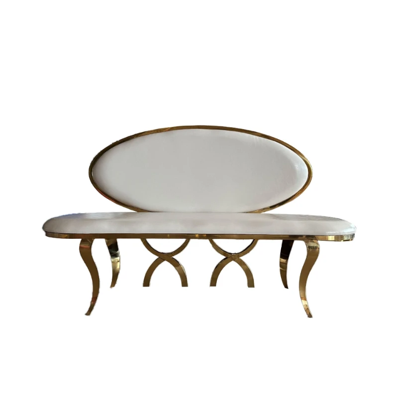 Hotel light luxury metal chair wedding banquet sofa reception hall decoration oval