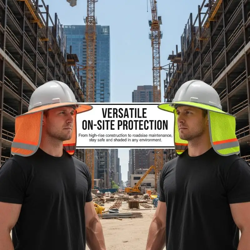 UV Sun Protection Flap for Construction Safety Helmets, Attachable Sweat-Resistant Neck Shield for Outdoor Workers