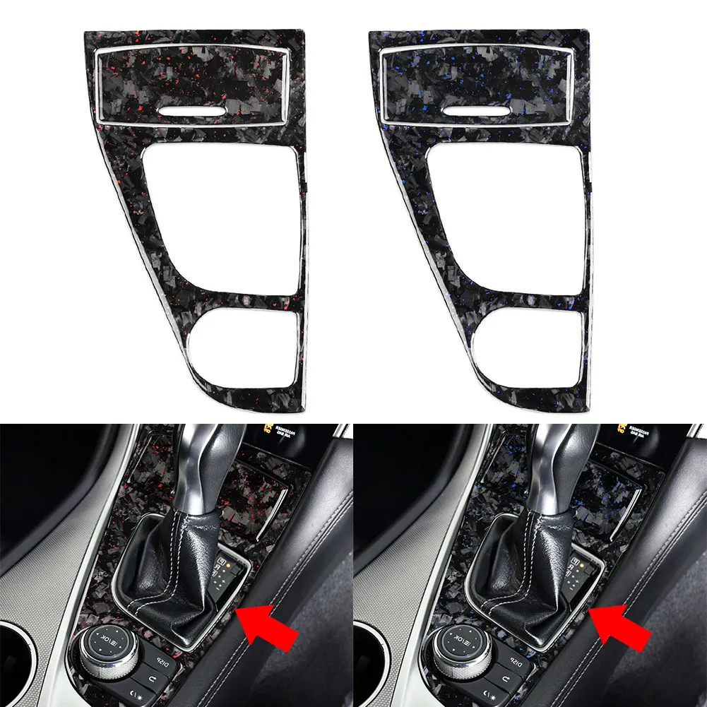 RHD Car Console Gear Shift Panel Cover Trim Carbon Fiber Pattern 2Pcs For Infiniti Q50 2014-2024 For Q60 2017-2024